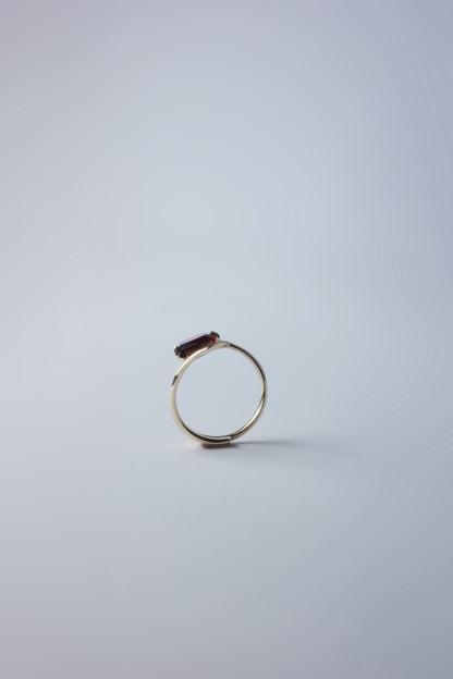 Polaris Line Ring  / K10 - Garnet