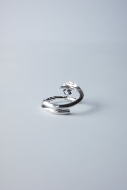 Polaris Line Ring  / Silver - Morganite