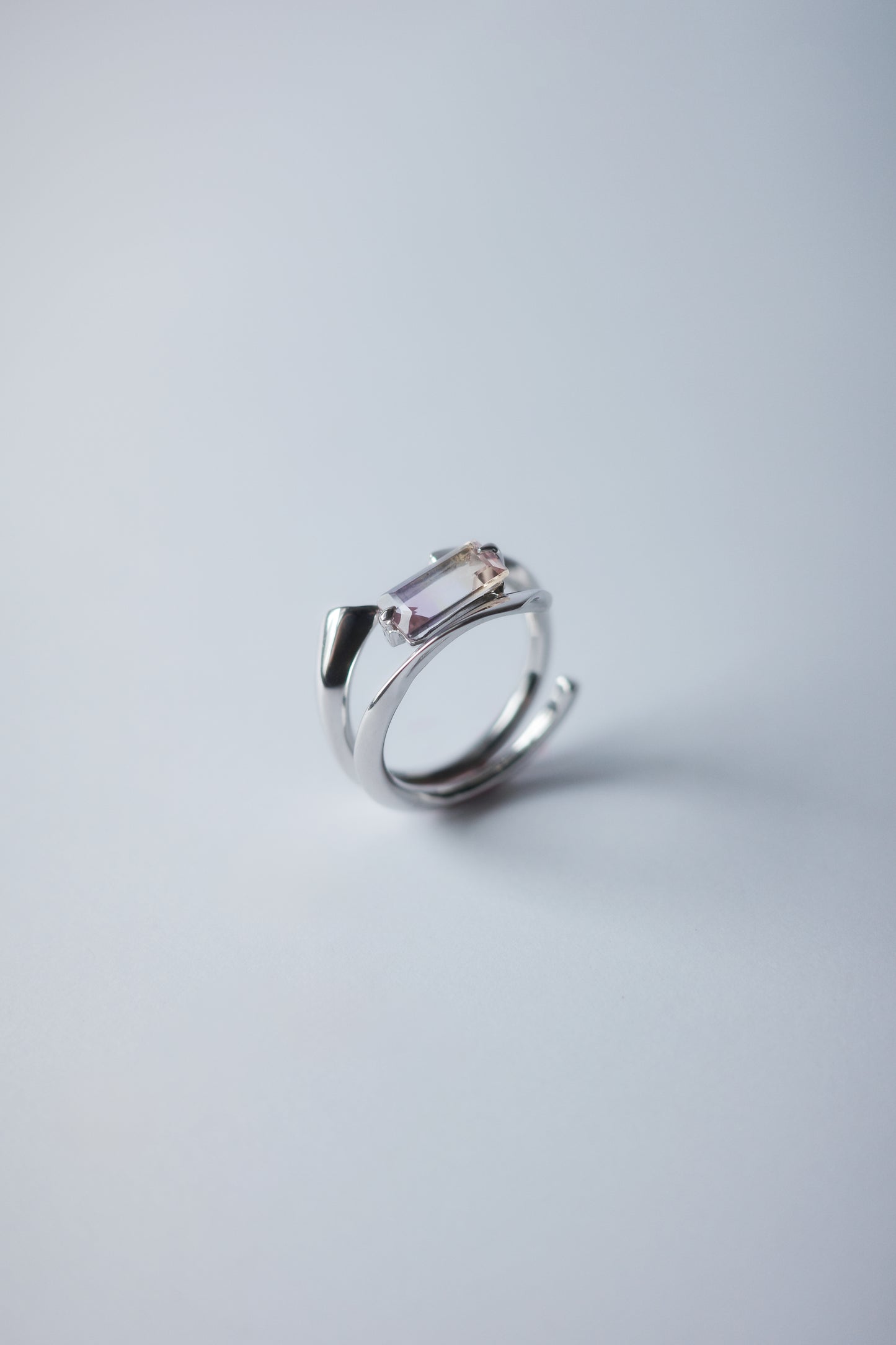 Polaris Line Ring  / Silver - Ametrine