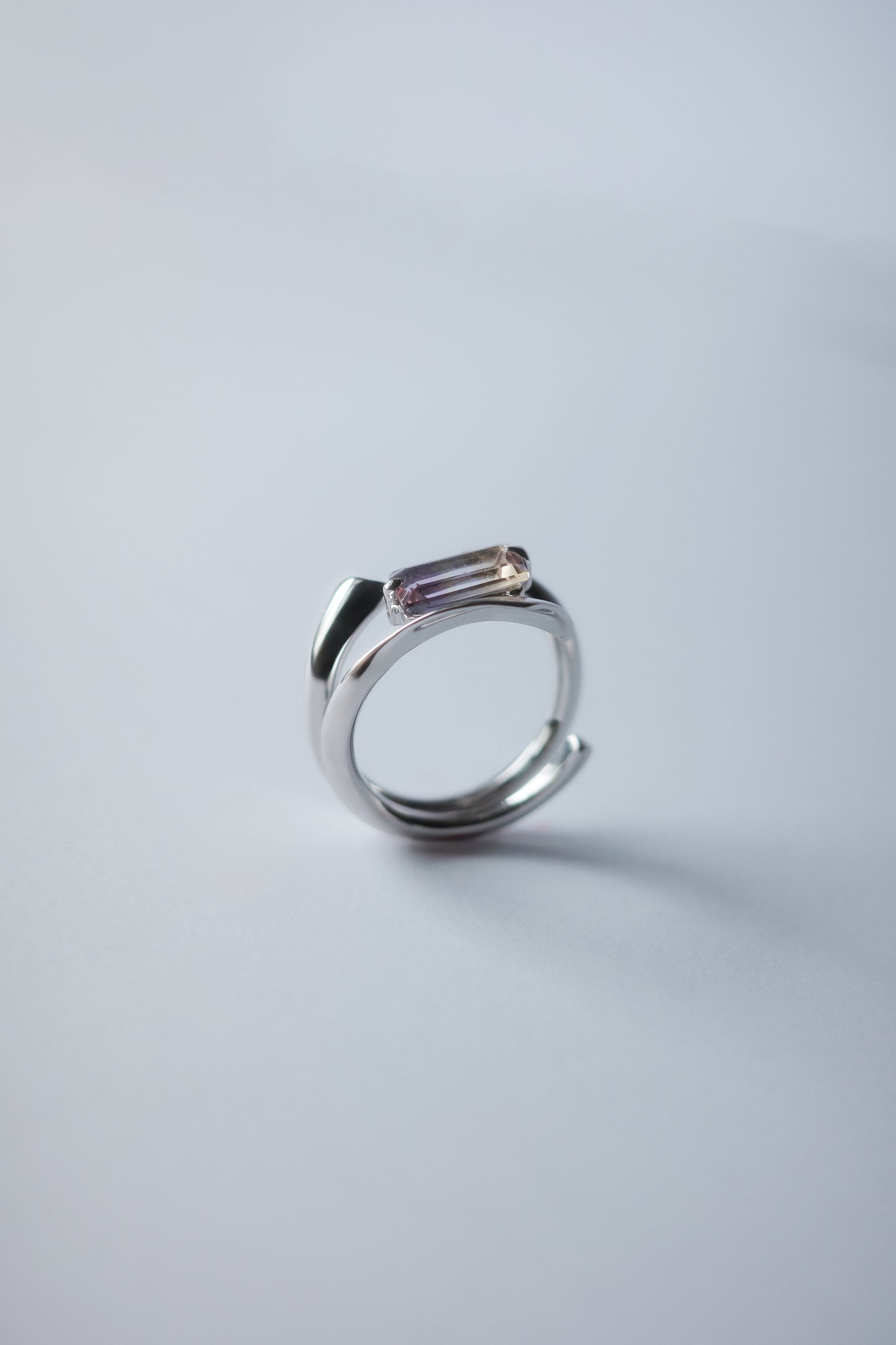 Polaris Line Ring  / Silver - Ametrine