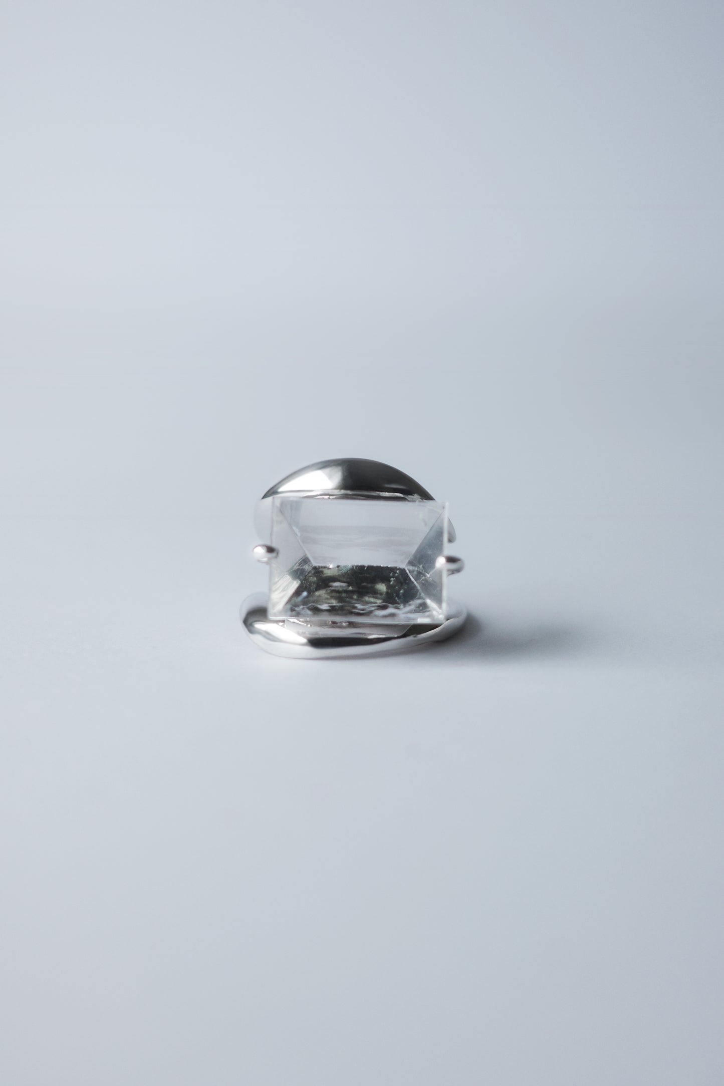 Polaris Line Ring  / Silver - Mirror Quartz