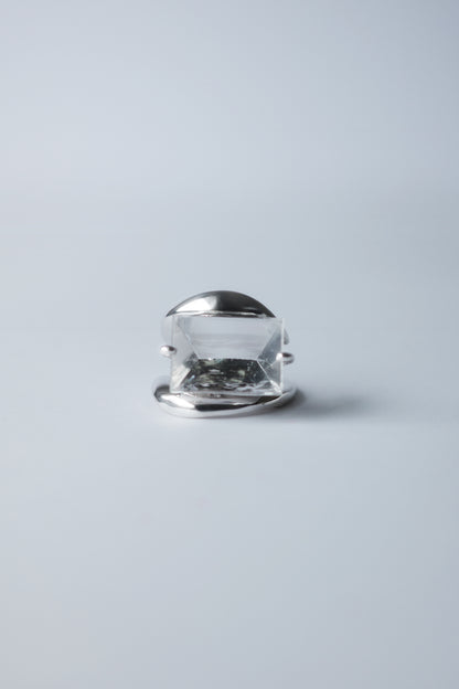 Polaris Line Ring  / Silver - Mirror Quartz
