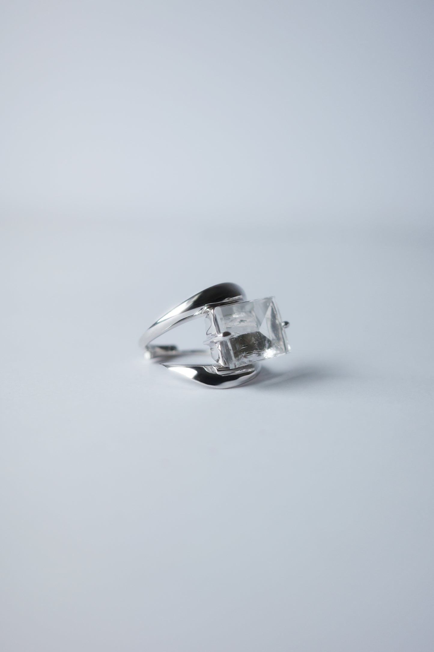 Polaris Line Ring  / Silver - Mirror Quartz