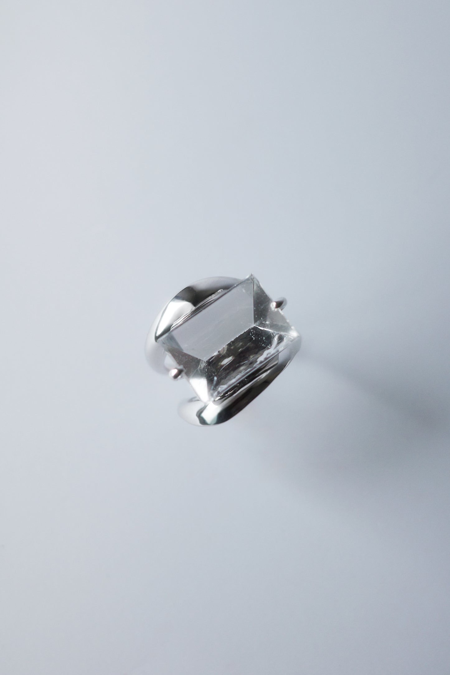 Polaris Line Ring  / Silver - Mirror Quartz