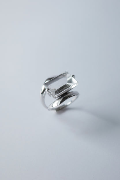 Polaris Line Ring  / Silver - Mirror Quartz