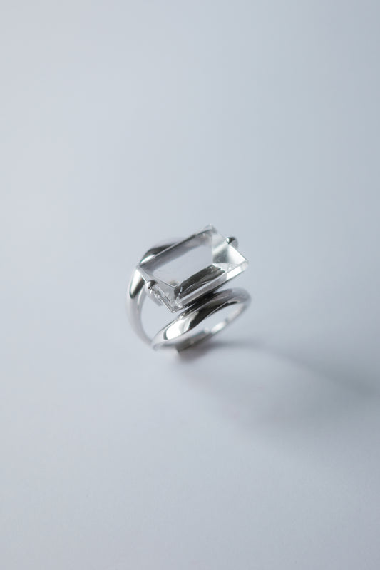 Polaris Line Ring  / Silver - Mirror Quartz