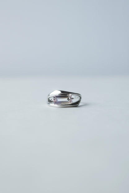 Polaris Line Ring  / Silver - Ametrine